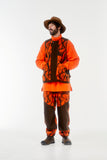 HORN TREE PRINT WOOL BOA PANTS/HNPT-062