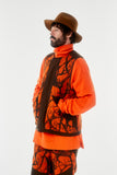 HORN TREE PRINT WOOL BOA VEST/HNVT-024