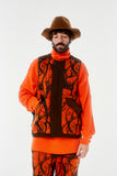 HORN TREE PRINT WOOL BOA VEST/HNVT-024