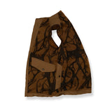 HORN TREE PRINT WOOL BOA VEST/HNVT-024