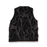 HORN TREE PRINT WOOL BOA VEST/HNVT-024