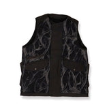 HORN TREE PRINT WOOL BOA VEST/HNVT-024