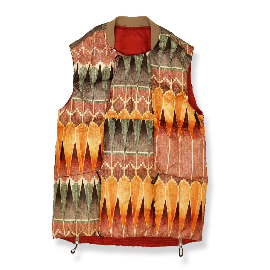 PRINT MIDDLE LAYER DOWN VEST/HNDN-025